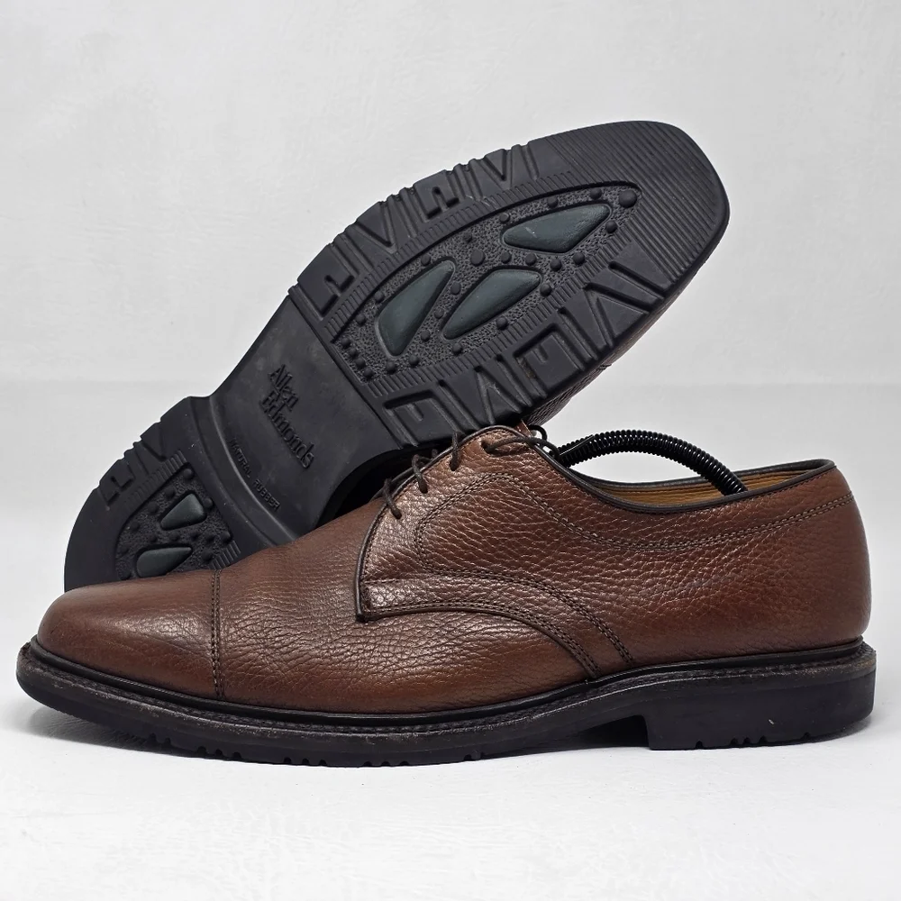 Allen Edmonds Becker Brown Leather Cap Toe Dress Oxfords Shoes Men's Size 12 B